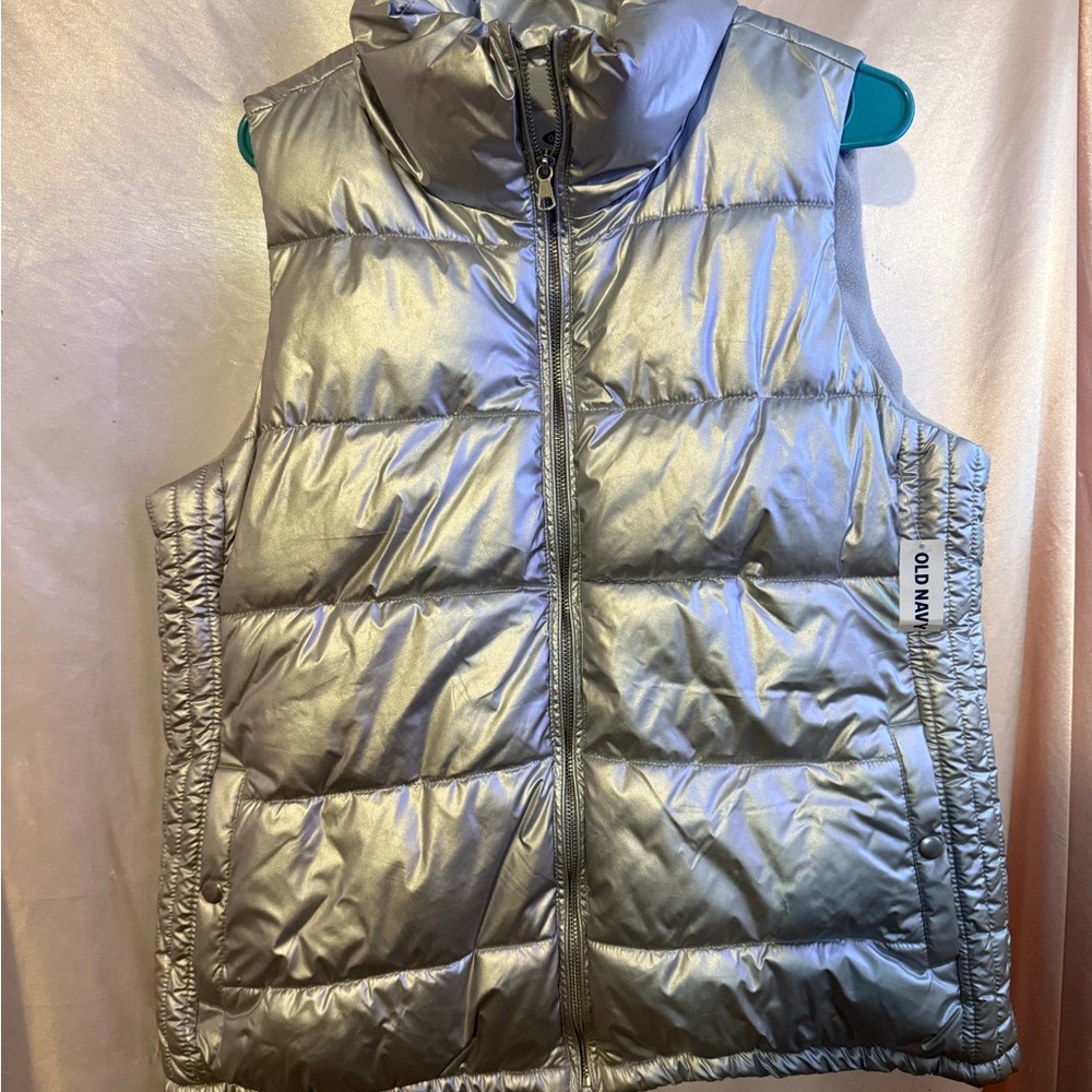Old Navy Silver Puffer Vest